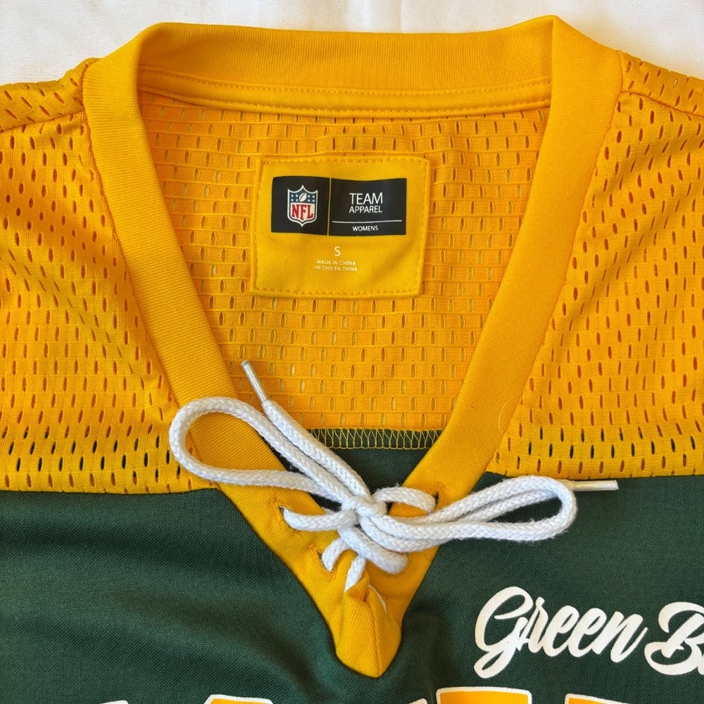 Green Bay Packers Women’s Lace‑Up Mesh‎ Jersey | Size Small | NFL - Picture 4 of 6
